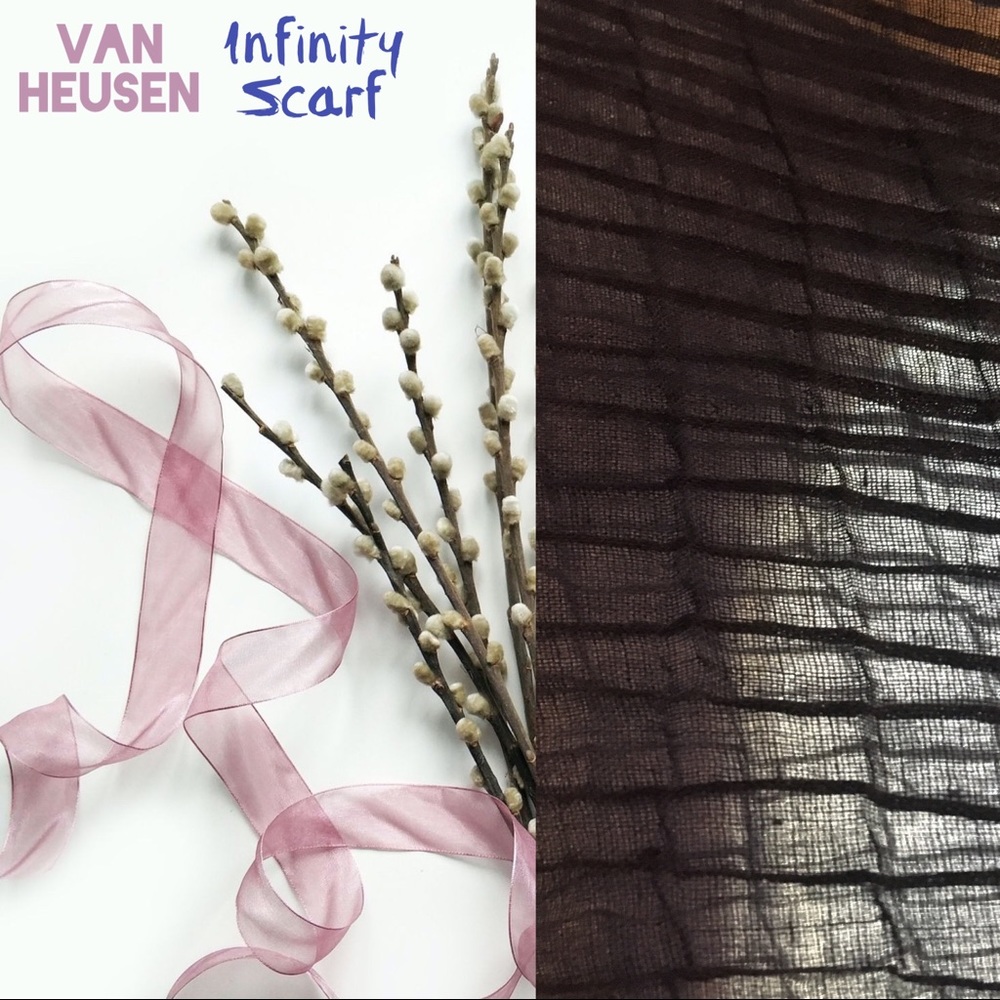 Van Heusen Infinity Scarf-Loop Options- Blue Ruffled - Picture 6 of 8